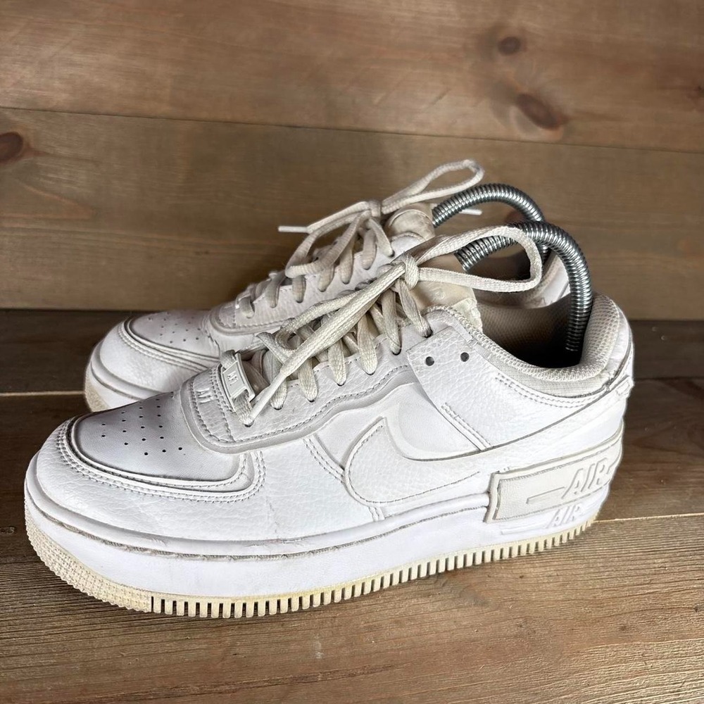nike air force one shadow womens size 7 shoes white leather comfort sneakers